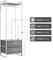 Sorbus Clothing Rack with Drawers - Clothes Stand Dresser - Wood Top, Steel Frame, & Fabric Drawers - Tall Closet Storage Organizer - Garment Rack for Hanging Shirts, Dresses, & Jackets